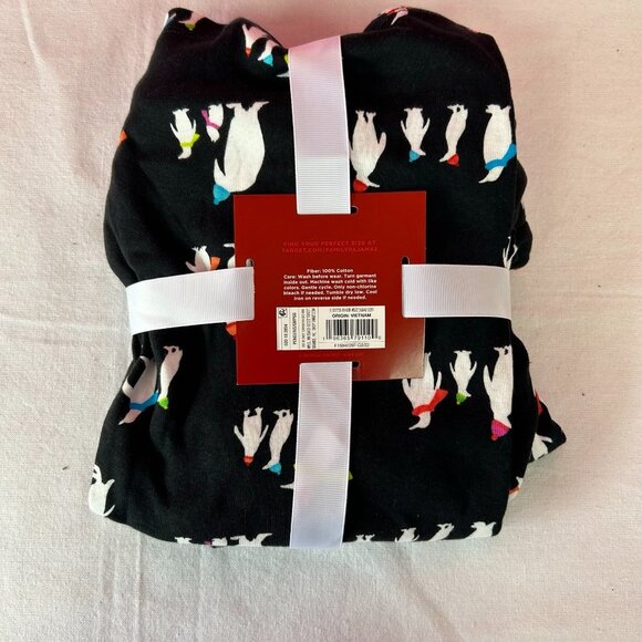 NWT Black Women's Holiday Penguins Print Pajama Set - Wondershop - Picture 5 of 6